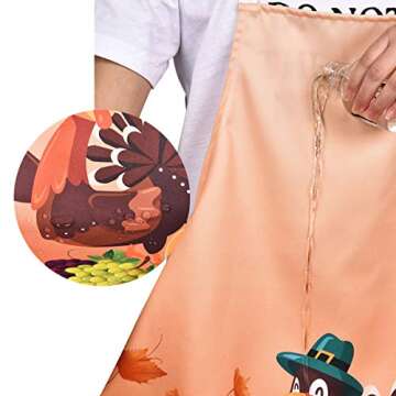 Claswcalor Thanksgiving Waterproof Adjustable Cooking Apron