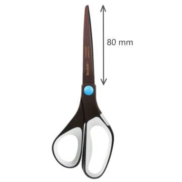 Scotch 278188 Titanium Non-Stick Scissors - 20 cm, Brown with Assorted Accent Colours (Dot Colour Will Vary), 1 Pair (1468TNS-MIX)