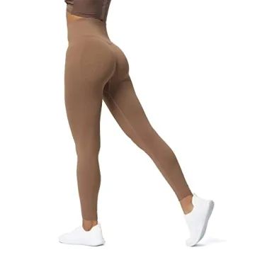 Aoxjox Women's Scrunch Butt Lifting Seamless Leggings Booty High Waisted Workout Yoga Pants (Coffee ...