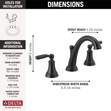 Delta Faucet Woodhurst Bathroom Fixture - Matte Black Design