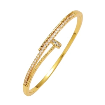Gold Nail Bangle Bracelet for Women - Stylish and Meaningful Gift