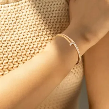 Gold Nail Bangle Bracelet for Women - Gift of Love