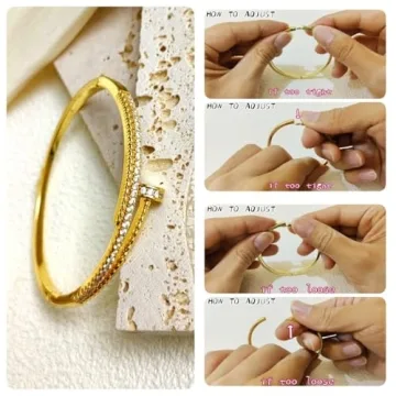 Gold Nail Bangle Bracelet for Women - Gift of Love
