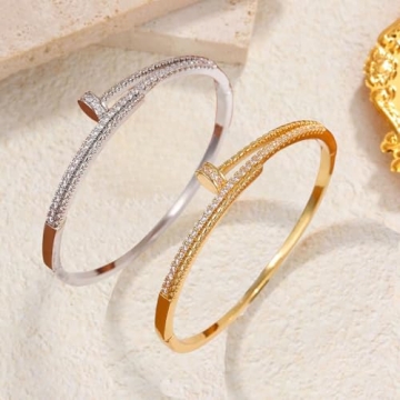 Gold Nail Bangle Bracelet for Women - Gift of Love