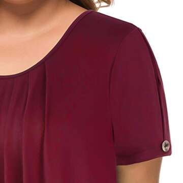 Stylish MANER Women's Plus Size Tops Short Sleeve Shirts