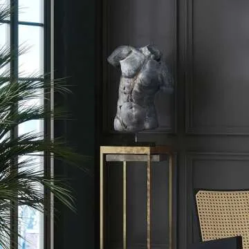 Sagebrook Home Cracked Male Torso Sculpture for Stylish Decor