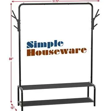Durable Simple Houseware Garment Rack with Storage Shelves