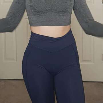 Aoxjox Trinity High Waisted Yoga Pants with Pockets - Soft Crossover Leggings