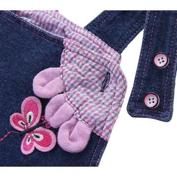 KIDSCOOL SPACE Baby Girl Jean Overalls,Toddler Denim Cute 3D Bunny Outfit,Blue,18-24 Months