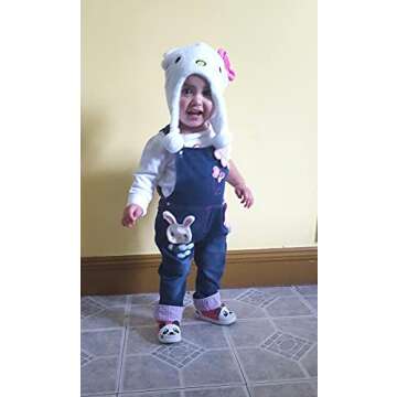 KIDSCOOL SPACE Baby Girl Jean Overalls,Toddler Denim Cute 3D Bunny Outfit,Blue,18-24 Months