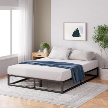 ZINUS Shalini Upholstered Platform Bed Frame, Mattress Foundation, Wood Slat Support, No Box Spring ...