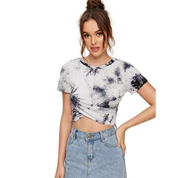 Floerns Women's Crop Tie Dye Summer Tee For Every Occasion