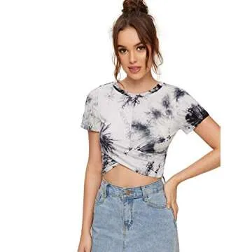 Floerns Women's Crop Tie Dye Summer Tee For Every Occasion