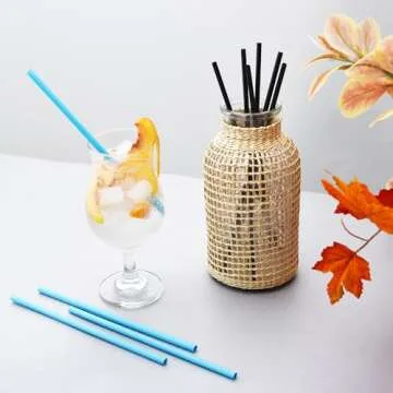 Elegant PreZervers Glass Flower Vase with Rattan Decor