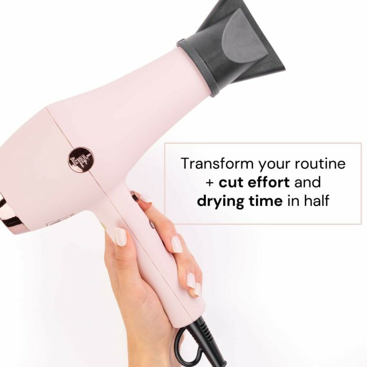 L'ANGE HAIR Soleil Professional Hair Dryer | 3 Heat Settings & 2 Airflow Settings | Cool Shot Locks-in Style | Professional Length Cord | Best Lightweight Hair for Smooth Blowouts (Blush)