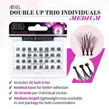Ardell Double Up Individual Lashes - Customizable Faux Eyelashes 4 Pack