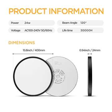 TALOYA LED Ceiling Light with 5 Color Temperatures