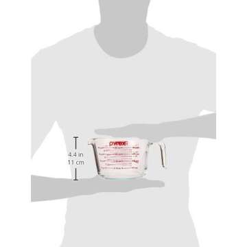 Pyrex (32 Oz) Measuring 4 Cup Glass, Clear, Red