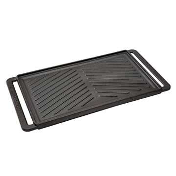 Cuisinart CCP-2000 Reversible Cast Iron Grill/Griddle Cookware Plate, Ribbed Grill and Smooth Flat T...