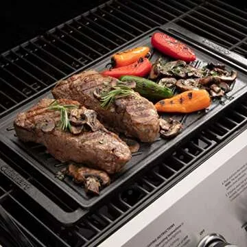 Cuisinart CCP-2000 Reversible Cast Iron Grill/Griddle Cookware Plate, Ribbed Grill and Smooth Flat Top Griddle