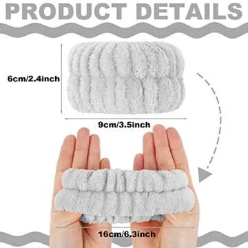 Microfiber Wrist Towel Bands - 8 Pcs Absorbent Wristbands to Prevent Liquid Spills While Washing Face for Women and Girls