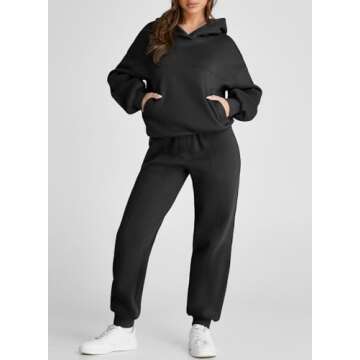 Aleumdr Womens 2 Piece Outfits Matching Sets Sweatsuit Hoodie Sweatshirts and Sweatpants Tracksuits ...