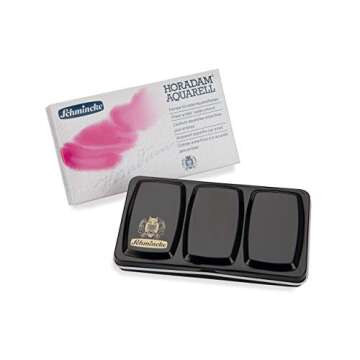 Schmincke - HORADAM AQUARELL Compact Color Box with 12 Finest Watercolor Colors, 1 Davinci Brush, 74...