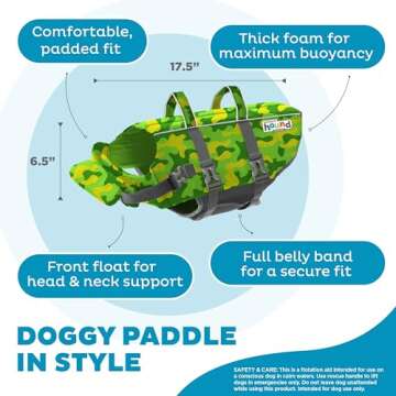 Outward Hound Granby Splash Camo Dog Life Jacket, Large