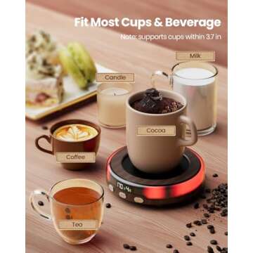 Gaiatop Coffee Mug Warmer with 3 Temp Settings and Lights