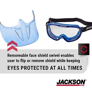 Jackson Safety GPL500 Goggles with Blue Face Shield