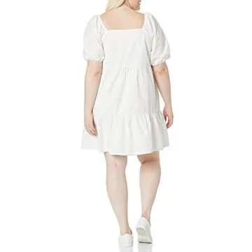 The Drop Puff-Sleeve Mini Dress for Women - White