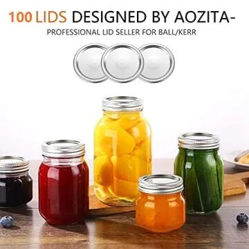 Canning Lids for Ball, Kerr Jars - Split-Type Metal Mason Jar Lids for Canning - Food Grade Material, 100% Fit & Airtight for Regular Mouth Jars (80mm Regular Mouth（100 Pcs）)