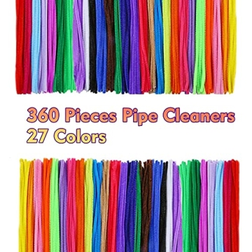 360 PCS Multi-Color Pipe Cleaners for Creative Crafts