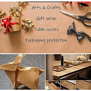 WJAJOY Kraft Paper Roll for Crafts & Gift Wrapping