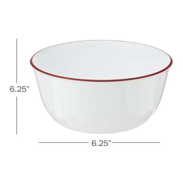 Corelle Vitrelle 28-Oz Bowl, Triple Layer Glass and Chip Resistant, Easy-to-Clean, Lightweight Round...