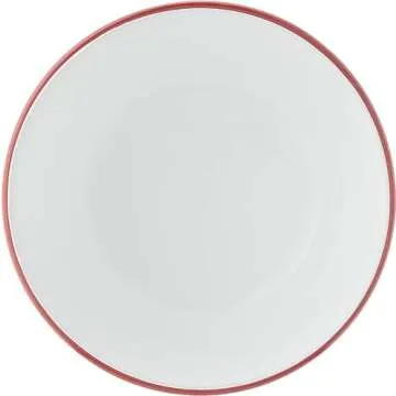 Corelle Vitrelle 28-Oz Bowl, Triple Layer Glass and Chip Resistant, Easy-to-Clean, Lightweight Round Bowl, Red Rim Band