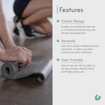 Balanced Body Mini-Mat, Pilates or Yoga Exercise Mat for Pilates Arc and Step Barrels, Workout Mat for Home Gym or Pilates Studio Use