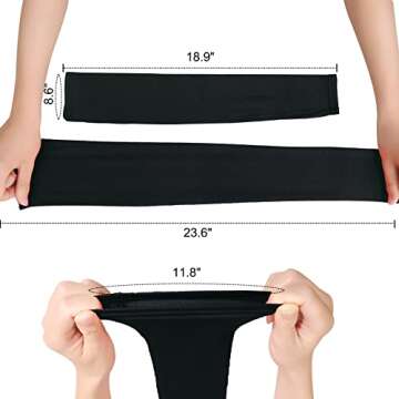 Bellady Women Stretchy Long Arm Sleeves Fingerless Gloves - Black