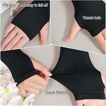 Women's Stretchy Long Fingerless Arm Gloves - UV Protection
