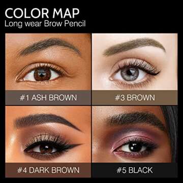 Eyebrow Pencil,3 PCS Waterproof Long-Lasting Microblading Brown Brow Pencil,Natural Eyebrow Makeup Ultra Slim Defining Eyebrow Pencils