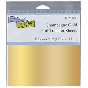 Champagne Gold Foil Transfer Sheets for Crafts
