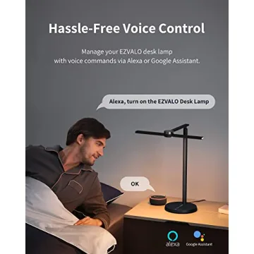 Smart Desk Lamp with Voice Control Auto-Dimming 3 Colors