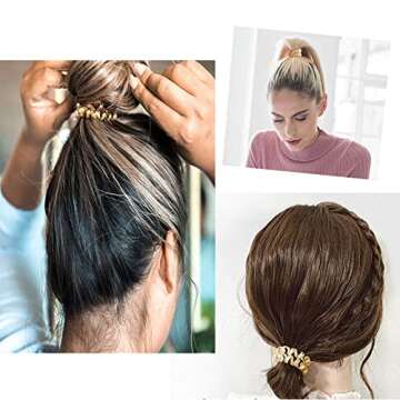 Banugo Bachelorette Hair Ties, Bridesmaid Proposal Gifts, Spiral Hair Ties Scrunchies, Bridal Shower, Wedding, Bachelorette Party Favors for Guest (Set of 8- Champagne)