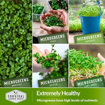 Survival Garden Microgreens 10 Pack Seeds for Easy Growing