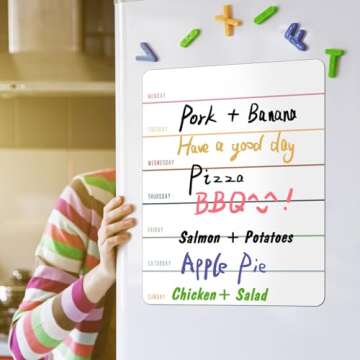 2 Pieces Magnetic Weekly Dry Erase Boards Erasable Weekly Calendars Whiteboard Planners with 2 Pieces Markers for Office, Home, School Supplies (Simple Style)