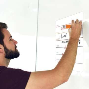 2 Pieces Magnetic Weekly Dry Erase Boards Erasable Weekly Calendars Whiteboard Planners with 2 Pieces Markers for Office, Home, School Supplies (Simple Style)