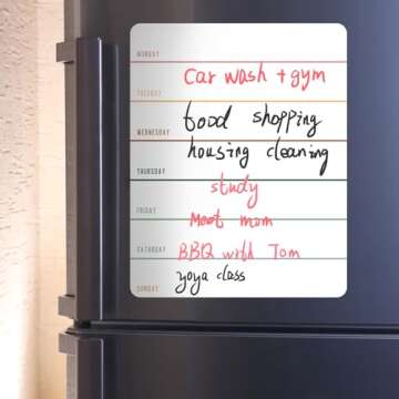 2 Pieces Magnetic Weekly Dry Erase Boards Erasable Weekly Calendars Whiteboard Planners with 2 Pieces Markers for Office, Home, School Supplies (Simple Style)