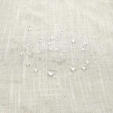 KOUFALL Linen Shower Curtain,Boho Farmhouse Shower Curtains for Bathroom,Bath Decor Natural Cloth Cotton Look Polyester Waterproof Fabric Shower Curtain Liner with Hooks Sets,Cream Ivory,72 x 72 Inch