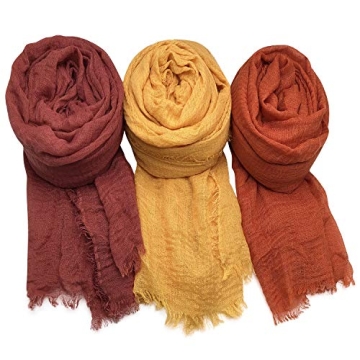 Stylish Women 3PCS Scarf Wraps for All-Season Wear