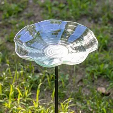 MUMTOP Outdoor Bird Bath - Elegant Glass Design for Gardens